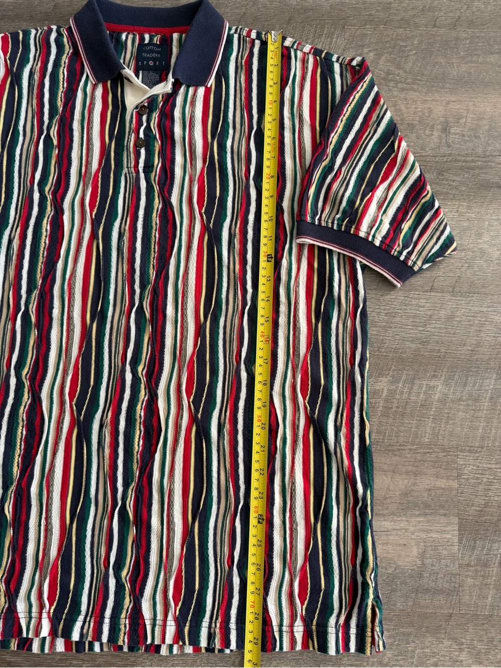 Vintage 90s Coogi Style Short Sleeve Polo Shirt By Cotton Traders Sport Men’s L - Picture 4 of 6